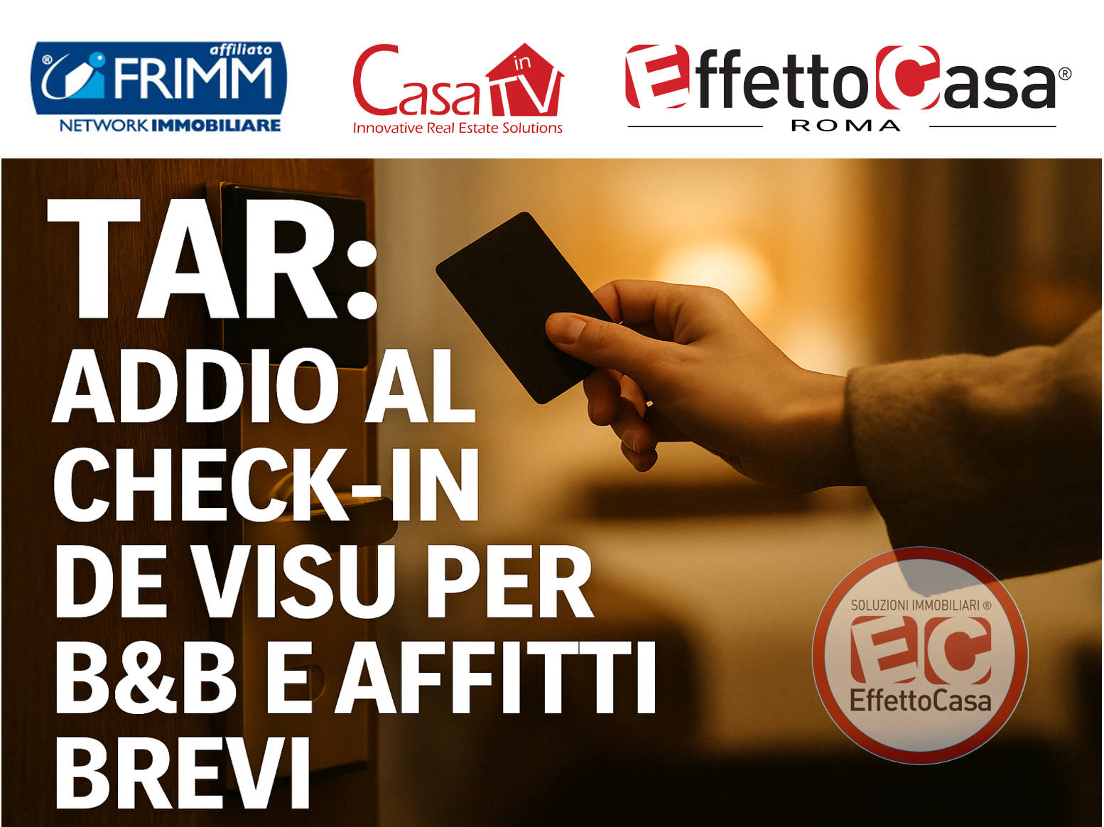 Scopri di più sull'articolo Tar: addio al check-in de visu per B&B e Affitti Brevi